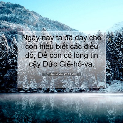 Picture 07 - Châm Ngôn 22:19 VIE - Ngày nay ta đã dạy cho con hiểu biết - Bible Verse Picture