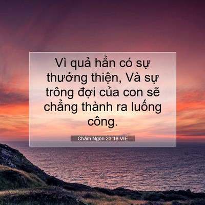 Picture 07 - Châm Ngôn 23:18 VIE - Vì quả hẳn có sự thưởng thiện, Và - Bible Verse Picture