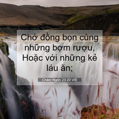 Picture 07 - Châm Ngôn 23:20 VIE - Chớ đồng bọn cùng những bợm rượu, - Bible Verse Picture