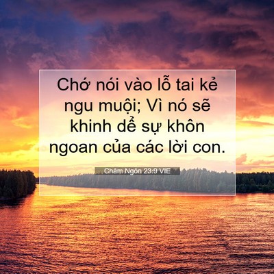 Picture 07 - Châm Ngôn 23:9 VIE - Chớ nói vào lỗ tai kẻ ngu muội; Vì nó - Bible Verse Picture