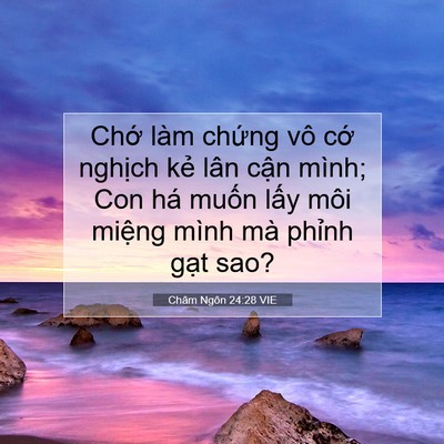 Picture 07 - Châm Ngôn 24:28 VIE - Chớ làm chứng vô cớ nghịch kẻ lân - Bible Verse Picture