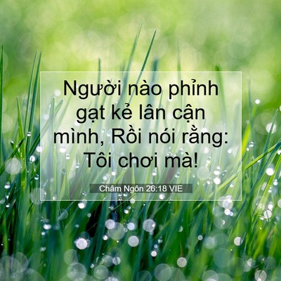 Picture 07 - Châm Ngôn 26:18 VIE - Người nào phỉnh gạt kẻ lân cận - Bible Verse Picture
