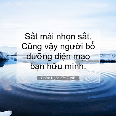 Picture 07 - Châm Ngôn 27:17 VIE - Sắt mài nhọn sắt. Cũng vậy người - Bible Verse Picture