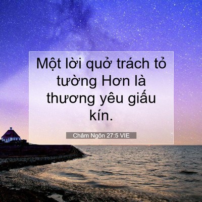 Picture 07 - Châm Ngôn 27:5 VIE - Một lời quở trách tỏ tường Hơn là - Bible Verse Picture