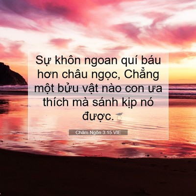 Picture 07 - Châm Ngôn 3:15 VIE - Sự khôn ngoan quí báu hơn châu ngọc, - Bible Verse Picture