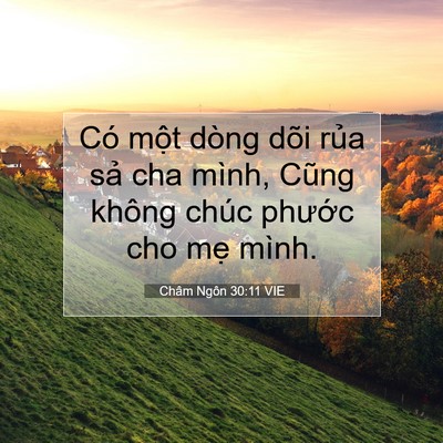 Picture 07 - Châm Ngôn 30:11 VIE - Có một dòng dõi rủa sả cha mình, Cũng - Bible Verse Picture