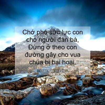 Picture 07 - Châm Ngôn 31:3 VIE - Chớ phó sức lực con cho người đàn - Bible Verse Picture