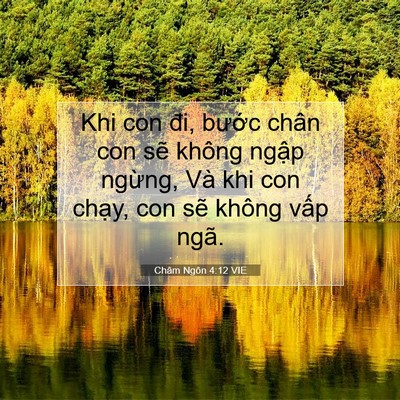 Picture 07 - Châm Ngôn 4:12 VIE - Khi con đi, bước chân con sẽ không ngập - Bible Verse Picture