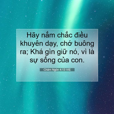 Picture 07 - Châm Ngôn 4:13 VIE - Hãy nắm chắc điều khuyên dạy, chớ - Bible Verse Picture