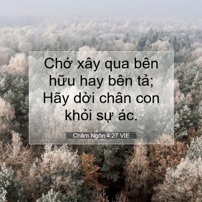 Picture 07 - Châm Ngôn 4:27 VIE - Chớ xây qua bên hữu hay bên tả; Hãy - Bible Verse Picture
