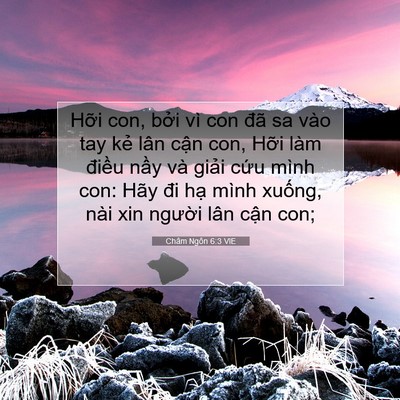 Picture 07 - Châm Ngôn 6:3 VIE - Hỡi con, bởi vì con đã sa vào tay kẻ - Bible Verse Picture