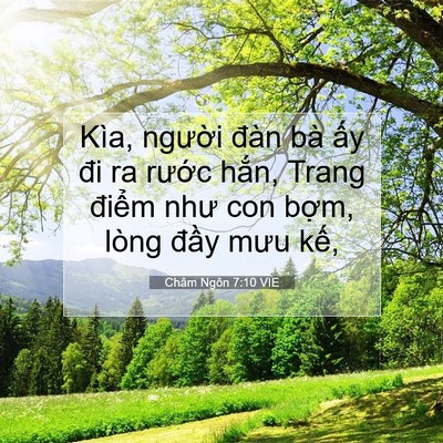 Picture 07 - Châm Ngôn 7:10 VIE - Kìa, người đàn bà ấy đi ra rước - Bible Verse Picture
