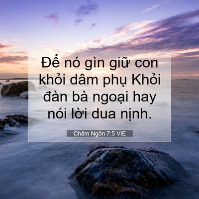 Picture 07 - Châm Ngôn 7:5 VIE - Để nó gìn giữ con khỏi dâm phụ Khỏi - Bible Verse Picture
