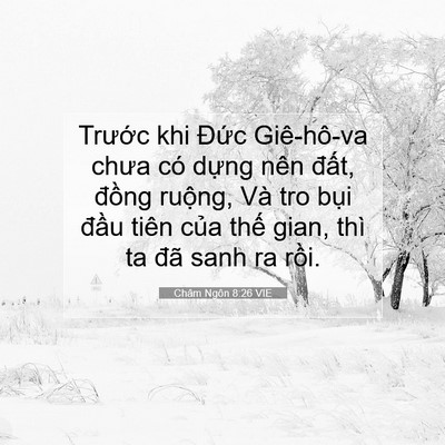 Picture 07 - Châm Ngôn 8:26 VIE - Trước khi Đức Giê-hô-va chưa có dựng - Bible Verse Picture