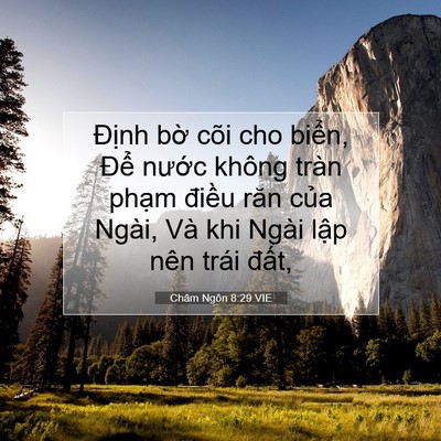 Picture 07 - Châm Ngôn 8:29 VIE - Định bờ cõi cho biển, Để nước - Bible Verse Picture