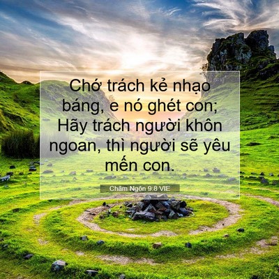 Picture 07 - Châm Ngôn 9:8 VIE - Chớ trách kẻ nhạo báng, e nó ghét con; - Bible Verse Picture