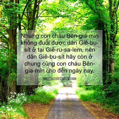 Picture 07 - Các Thủ Lãnh 1:21 VIE - Nhưng con cháu Bên-gia-min không đuổi - Bible Verse Picture