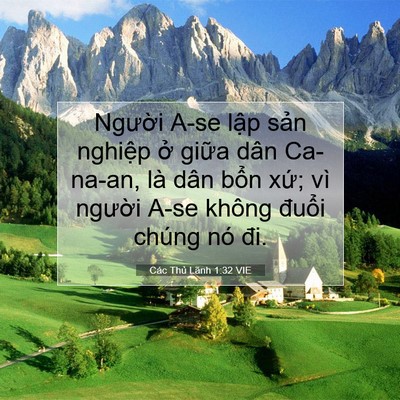 Picture 07 - Các Thủ Lãnh 1:32 VIE - Người A-se lập sản nghiệp ở giữa - Bible Verse Picture
