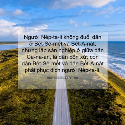 Picture 07 - Các Thủ Lãnh 1:33 VIE - Người Nép-ta-li không đuổi dân ở - Bible Verse Picture