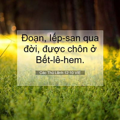 Picture 07 - Các Thủ Lãnh 12:10 VIE - Đoạn, Iếp-san qua đời, được chôn ở - Bible Verse Picture