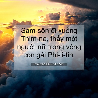 Picture 07 - Các Thủ Lãnh 14:1 VIE - Sam-sôn đi xuống Thim-na, thấy một - Bible Verse Picture
