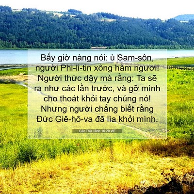 Picture 07 - Các Thủ Lãnh 16:20 VIE - Bấy giờ nàng nói: ù Sam-sôn, người - Bible Verse Picture