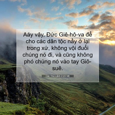 Picture 07 - Các Thủ Lãnh 2:23 VIE - Aáy vậy, Đức Giê-hô-va để cho các - Bible Verse Picture