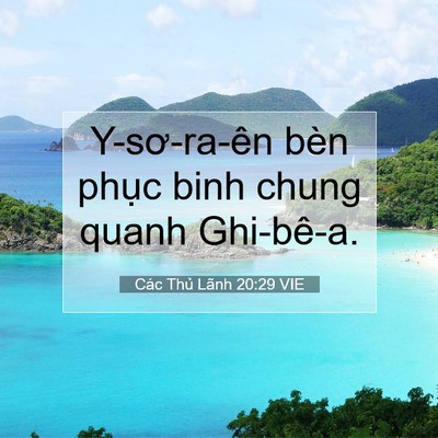 Picture 07 - Các Thủ Lãnh 20:29 VIE - Y-sơ-ra-ên bèn phục binh chung quanh - Bible Verse Picture