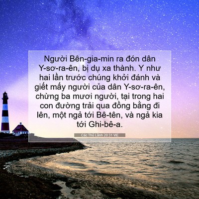 Picture 07 - Các Thủ Lãnh 20:31 VIE - Người Bên-gia-min ra đón dân Y-sơ-ra-ên, - Bible Verse Picture