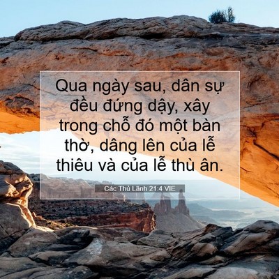 Picture 07 - Các Thủ Lãnh 21:4 VIE - Qua ngày sau, dân sự đều đứng dậy, - Bible Verse Picture