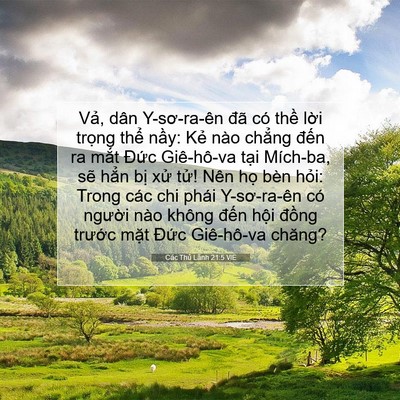 Picture 07 - Các Thủ Lãnh 21:5 VIE - Vả, dân Y-sơ-ra-ên đã có thề lời - Bible Verse Picture