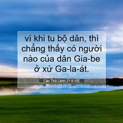 Picture 07 - Các Thủ Lãnh 21:9 VIE - vì khi tu bộ dân, thì chẳng thấy có - Bible Verse Picture