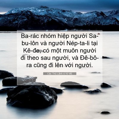 Picture 07 - Các Thủ Lãnh 4:10 VIE - Ba-rác nhóm hiệp người Sa-bu-lôn và - Bible Verse Picture