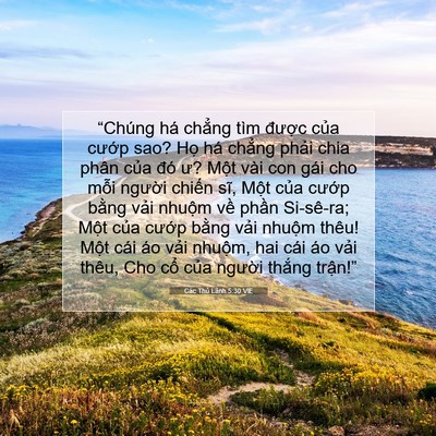 Picture 07 - Các Thủ Lãnh 5:30 VIE - “Chúng há chẳng tìm được của cướp - Bible Verse Picture
