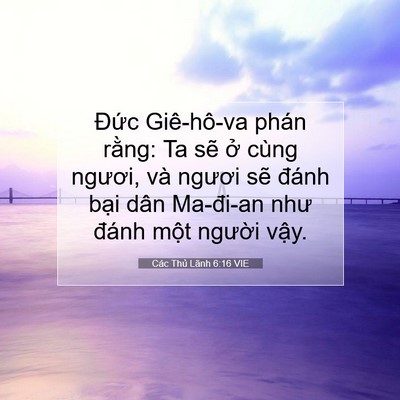 Picture 07 - Các Thủ Lãnh 6:16 VIE - Đức Giê-hô-va phán rằng: Ta sẽ ở - Bible Verse Picture