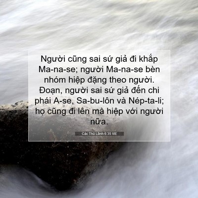Picture 07 - Các Thủ Lãnh 6:35 VIE - Người cũng sai sứ giả đi khắp - Bible Verse Picture