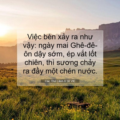 Picture 07 - Các Thủ Lãnh 6:38 VIE - Việc bèn xảy ra như vậy: ngày mai - Bible Verse Picture