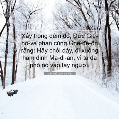 Picture 07 - Các Thủ Lãnh 7:9 VIE - Xảy trong đêm đó, Đức Giê-hô-va phán - Bible Verse Picture