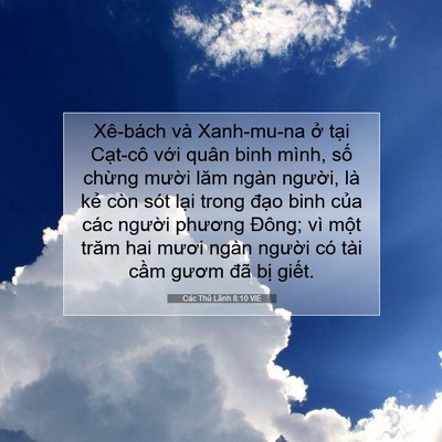 Picture 07 - Các Thủ Lãnh 8:10 VIE - Xê-bách và Xanh-mu-na ở tại Cạt-cô - Bible Verse Picture
