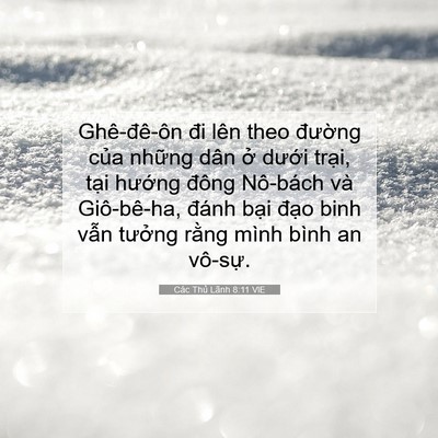 Picture 07 - Các Thủ Lãnh 8:11 VIE - Ghê-đê-ôn đi lên theo đường của - Bible Verse Picture