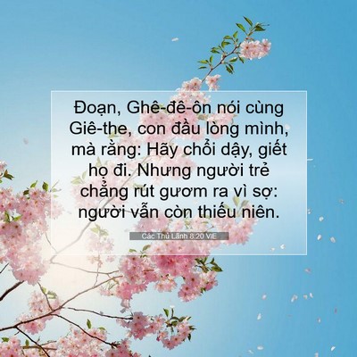 Picture 07 - Các Thủ Lãnh 8:20 VIE - Đoạn, Ghê-đê-ôn nói cùng Giê-the, con - Bible Verse Picture