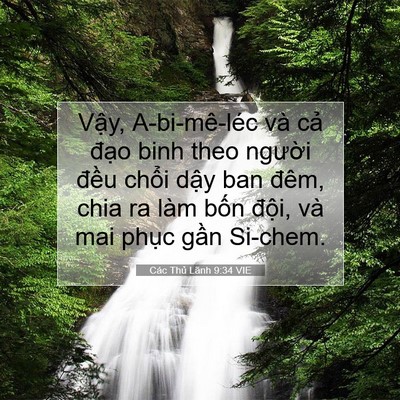 Picture 07 - Các Thủ Lãnh 9:34 VIE - Vậy, A-bi-mê-léc và cả đạo binh theo - Bible Verse Picture