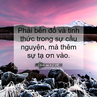 Picture 07 - Cô-lô-se 4:2 VIE - Phải bền đổ và tỉnh thức trong sự - Bible Verse Picture