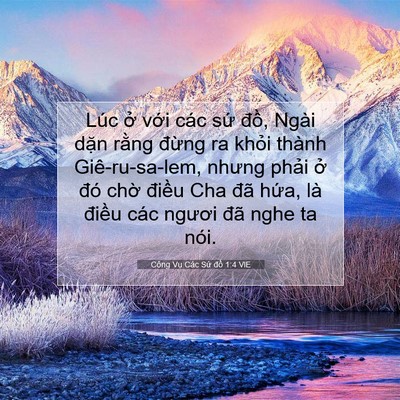 Picture 07 - Công Vụ Các Sứ đồ 1:4 VIE - Lúc ở với các sứ đồ, Ngài dặn - Bible Verse Picture