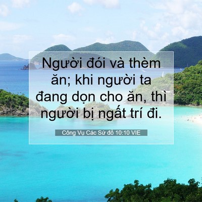 Picture 07 - Công Vụ Các Sứ đồ 10:10 VIE - Người đói và thèm ăn; khi người ta - Bible Verse Picture
