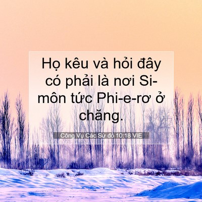 Picture 07 - Công Vụ Các Sứ đồ 10:18 VIE - Họ kêu và hỏi đây có phải là nơi - Bible Verse Picture