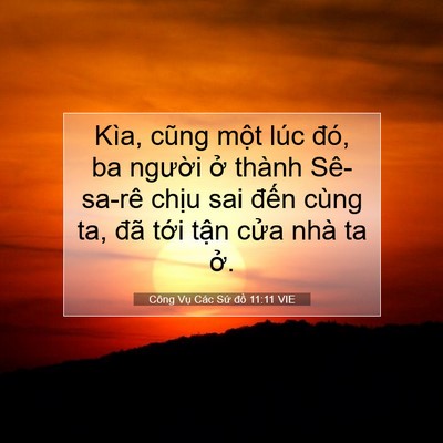 Picture 07 - Công Vụ Các Sứ đồ 11:11 VIE - Kìa, cũng một lúc đó, ba người ở - Bible Verse Picture