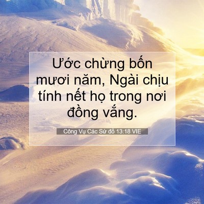 Picture 07 - Công Vụ Các Sứ đồ 13:18 VIE - Ước chừng bốn mươi năm, Ngài chịu - Bible Verse Picture
