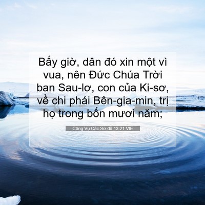Picture 07 - Công Vụ Các Sứ đồ 13:21 VIE - Bấy giờ, dân đó xin một vì vua, nên - Bible Verse Picture