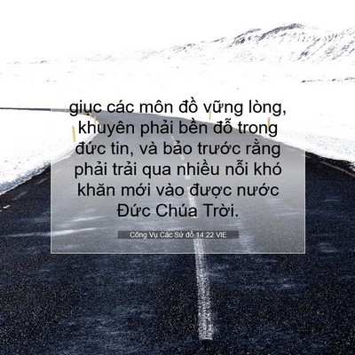 Picture 07 - Công Vụ Các Sứ đồ 14:22 VIE - giục các môn đồ vững lòng, khuyên - Bible Verse Picture